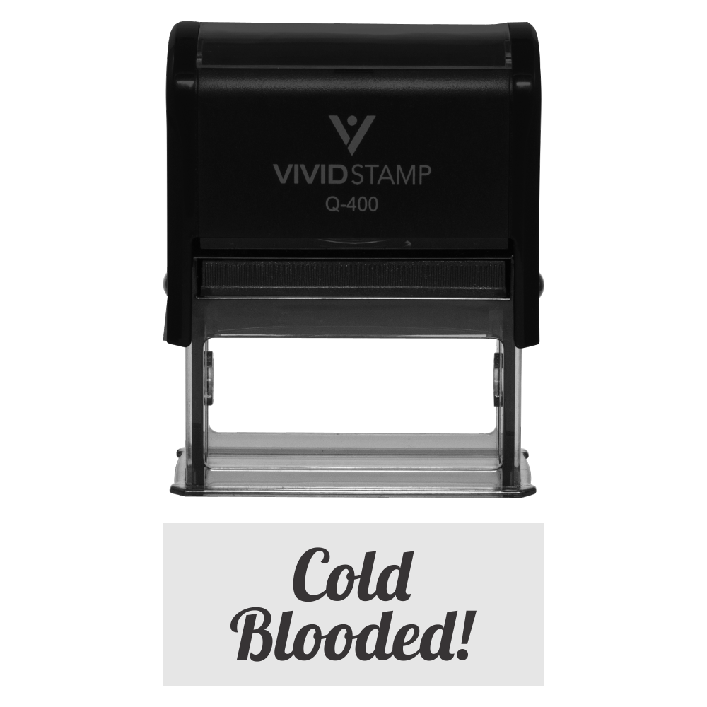 Black COLD BLOODED! Icon Self Inking Rubber Stamp