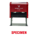 Red SPECIMEN Self Inking Rubber Stamp