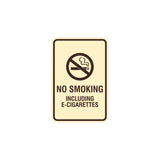 Signs ByLITA Portrait Round No Smoking Including E-Cigarettes Sign with Adhesive Tape, Mounts On Any Surface, Weather Resistant, Indoor/Outdoor Use