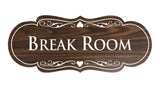 Signs ByLITA Designer Break Room Sign