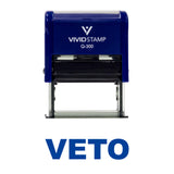 Blue VETO Self Inking Rubber Stamp