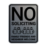 Portrait Round No Soliciting Family Friends and Neighbor Welcome Wall or Door Sign