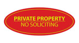 Signs ByLITA Oval PRIVATE PROPERTY NO SOLICITING Sign