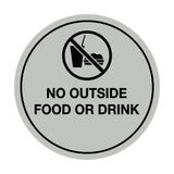 Signs ByLITA Circle No Outside Food Or Drink Sign