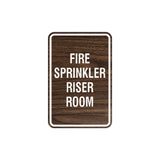Portrait Round Fire Sprinkler Riser Room Sign with Adhesive Tape, Mounts On Any Surface, Weather Resistant