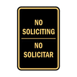 Portrait Round No Soliciting No Solicitar Sign