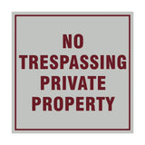 Square No Trespassing Private Property Sign with Adhesive Tape, Mounts On Any Surface, Weather Resistant