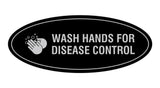 Oval Wash Hands For Disease Control Sign