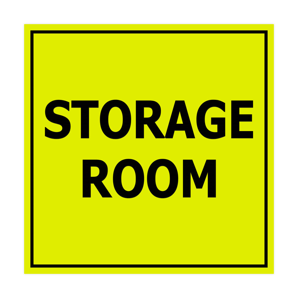 Yellow / Black Signs ByLITA Square Storage Room Sign