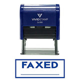 Blue Faxed Self-Inking Office Rubber Stamp