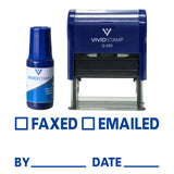 Faxed Emailed By Date Self Inking Rubber Stamp Combo with Refill