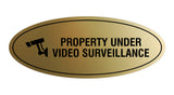 Oval Property Under Video Surveillance Sign