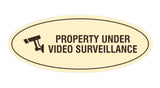 Oval Property Under Video Surveillance Sign
