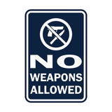 Portrait Round No Weapons Allowed Sign