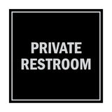 Square Private Restroom Sign with Adhesive Tape, Mounts On Any Surface, Weather Resistant