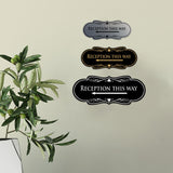Designer Reception This Way Left Arrow Wall or Door Sign