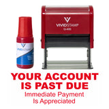 Red Your Account Is Past Due Self Inking Rubber Stamp Combo With Refill