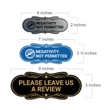 Designer Negativity Not Permitted Wall or Door Sign