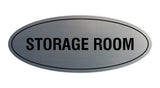 Brushed Silver Oval Storage Room Sign