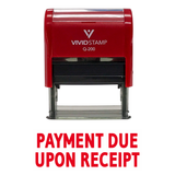 Red PAYMENT DUE UPON RECEIPT Self Inking Rubber Stamp