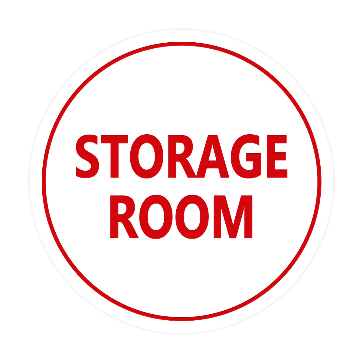 White / Red Signs ByLITA Circle Storage Room Sign