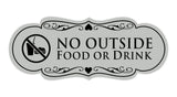 Signs ByLITA Designer No Outside Food or Drink Sign