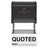 Black Quoted With Date Line Self-Inking Office Rubber Stamp