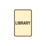 Portrait Round Library Sign with Adhesive Tape, Mounts On Any Surface, Weather Resistant