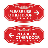 Victorian Please Use Other Door Sign Set