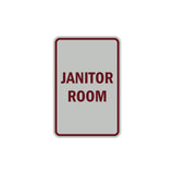 Portrait Round Janitor Room Sign with Adhesive Tape, Mounts On Any Surface, Weather Resistant