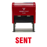 Red SENT Self Inking Rubber Stamp