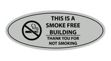 Oval THIS IS A SMOKE FREE BUILDING THANK YOU FOR NOT SMOKING Sign