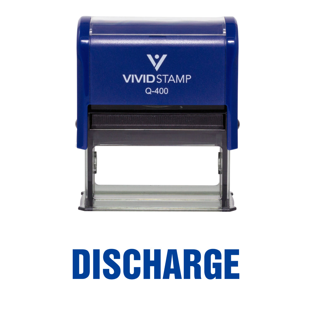 Blue Discharge Self Inking Rubber Stamp