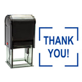 Blue Square THANK YOU Self Inking Rubber Stamp Size 1-5/8"
