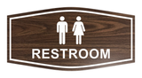 Walnut Fancy Unisex Restroom Sign