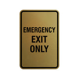 Portrait Round Emergency Exit Only Sign with Adhesive Tape, Mounts On Any Surface, Weather Resistant