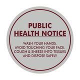 Circle Public Health Notice Wash Your Hands Sign