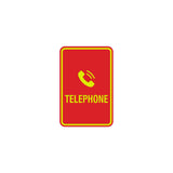Portrait Round Telephone Sign With Adhesive Tape