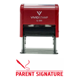 Red PARENT SIGNATURE Self Inking Rubber Stamp