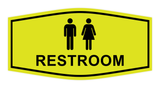 Yellow / Black Fancy Unisex Restroom Sign