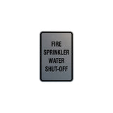 Portrait Round Fire Sprinkler Water Shut-Off Sign