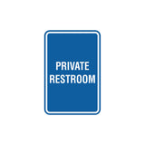 Portrait Round Private Restroom Sign with Adhesive Tape, Mounts On Any Surface, Weather Resistant