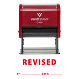 Revised By Date Self Inking Rubber Stamp