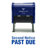 Blue Second Notice Past Due Self Inking Rubber Stamp