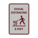 Portrait Round Social Distancing 6 Feet Sign