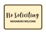 Signs ByLITA Classic Framed No Soliciting Neighbors Welcome Sign