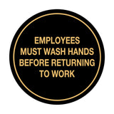 Signs ByLITA Circle Employees Must Wash Hands Before Returning to Work Sign