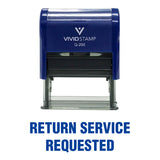 Blue Return Service Requested Self Inking Rubber Stamp