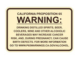 Signs ByLITA Classic Framed California Proposition 65 Sign Alcoholic Beverages