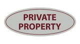 Oval Private Property Sign